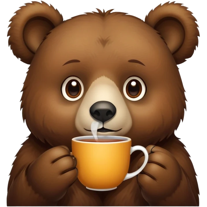 Bear drinking hot tea emoji
