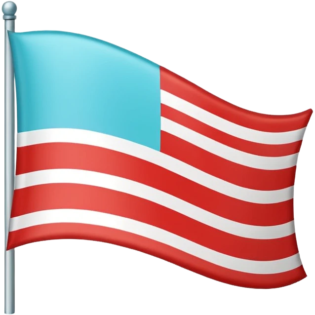 Flag with 3 stripes: first is white second is cyan third is red emoji