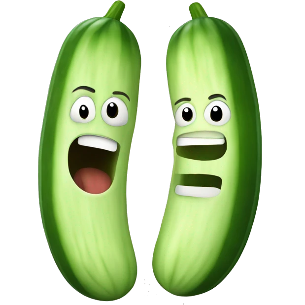 Cucumber fighting emoji