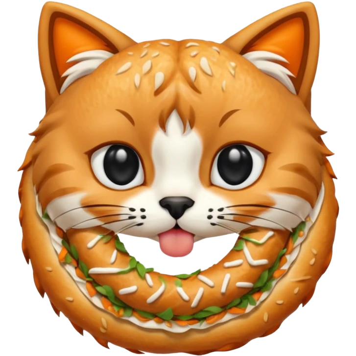 Simit yiyen kedi emoji