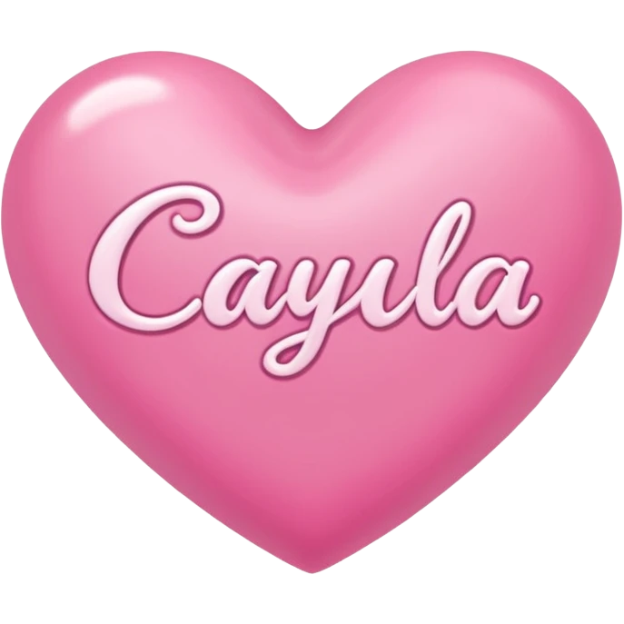 A pink heart with a name Cayla inside it emoji
