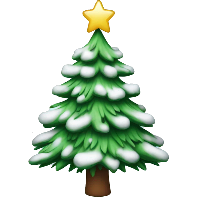 christmas tree with snow emoji