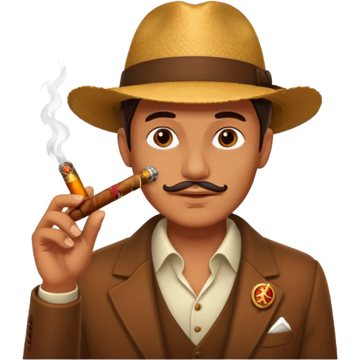 Guy face with cigar emoji