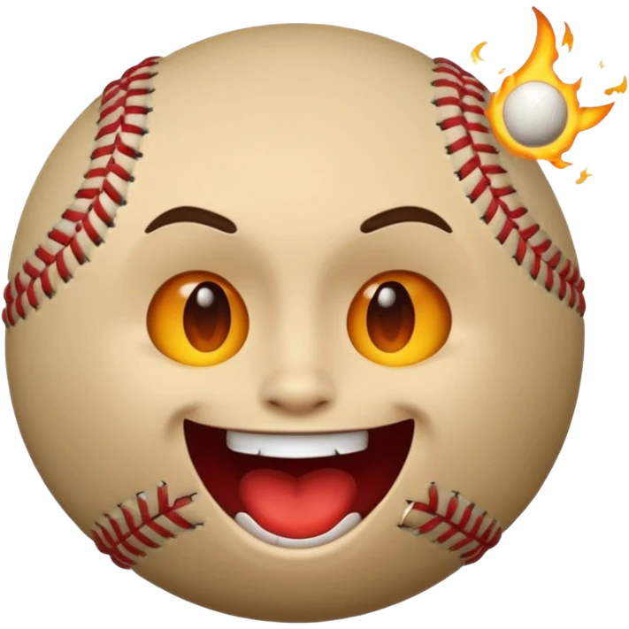 I want a emoji of a emoji with a evil smile throwing a baseball very hard emoji