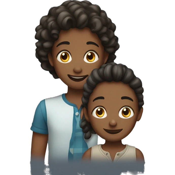Dusky girl fair boy playing emoji