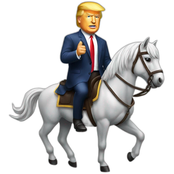 Trump assis sur un cheval emoji