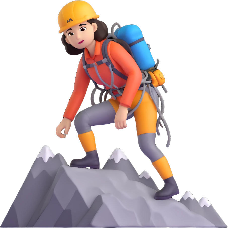 female mountain climber emoji
