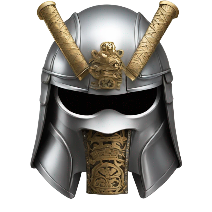  sort of a melding of both the ancient Japanese samurai helmet and the more modern German style stahlhelm StormTrooper helmet emoji