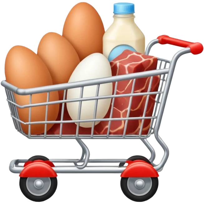 carrito de compras leche huevos carne pues que se vean emoji