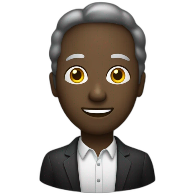Personne habillé en noir en marge de la société emoji