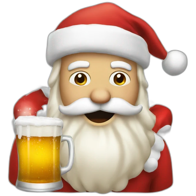 Santa drinking beer emoji