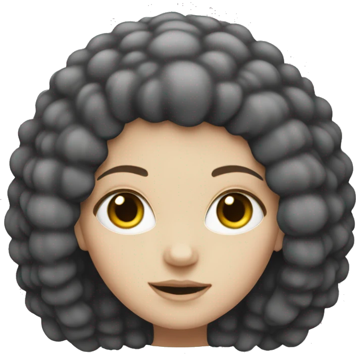 white girl with black afro  emoji