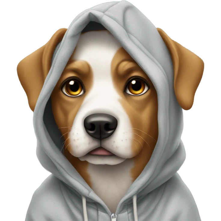 Dog wearing hoodie emoji