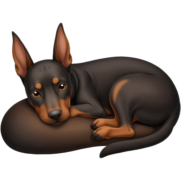 doberman dog sleeping  emoji