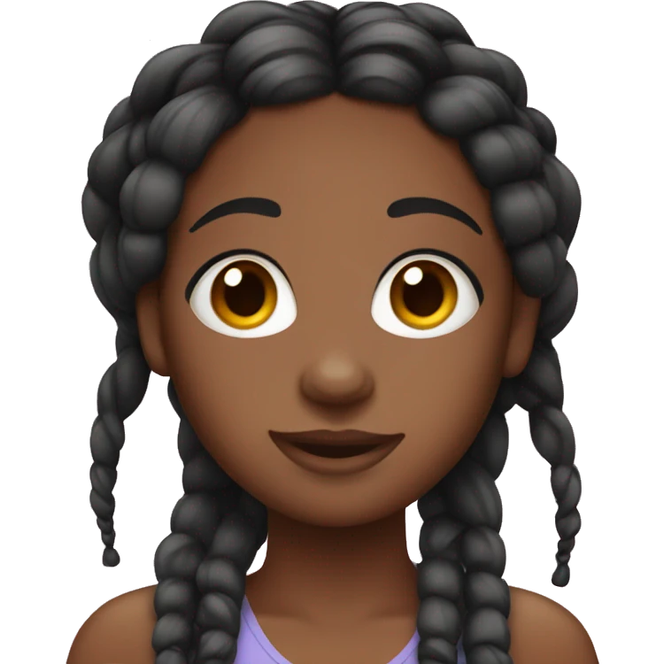 A pretty black girl with braids  emoji