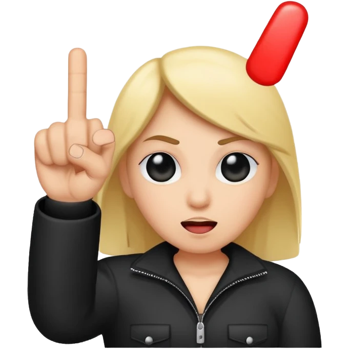 A baddie showing middle finger  emoji