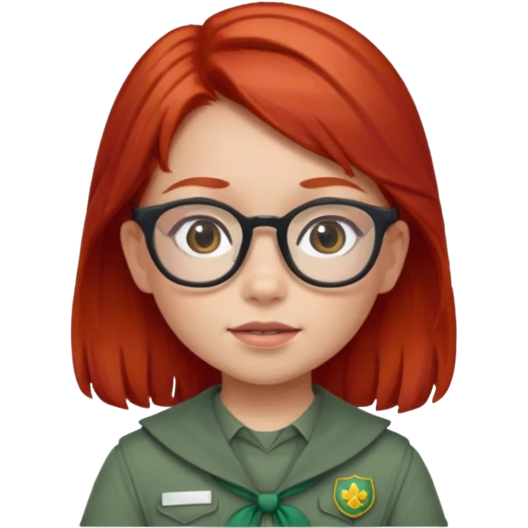 scout girl little with glassess and red hair emoji