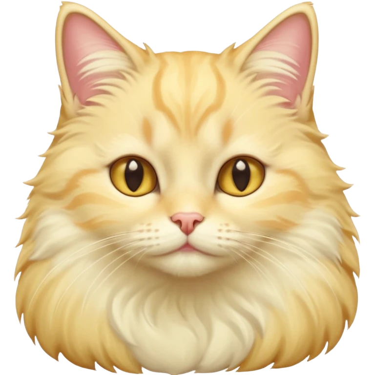 Light yellow fluffy cat with white neck emoji