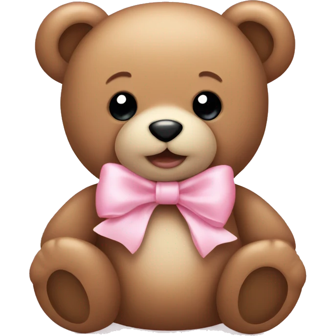 Teddy bear with baby pink bow emoji