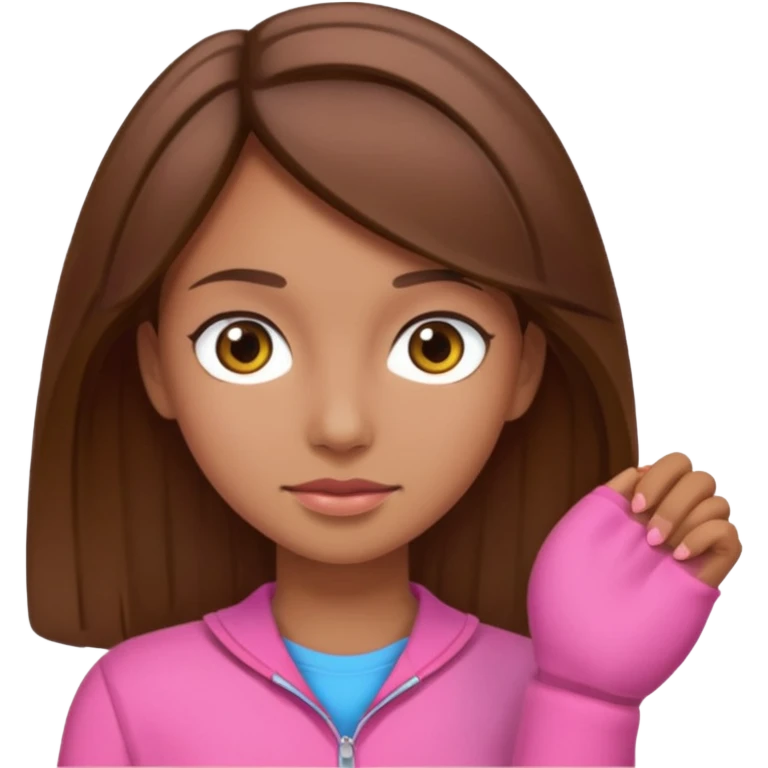 pink wearing girl with brown hair emoji