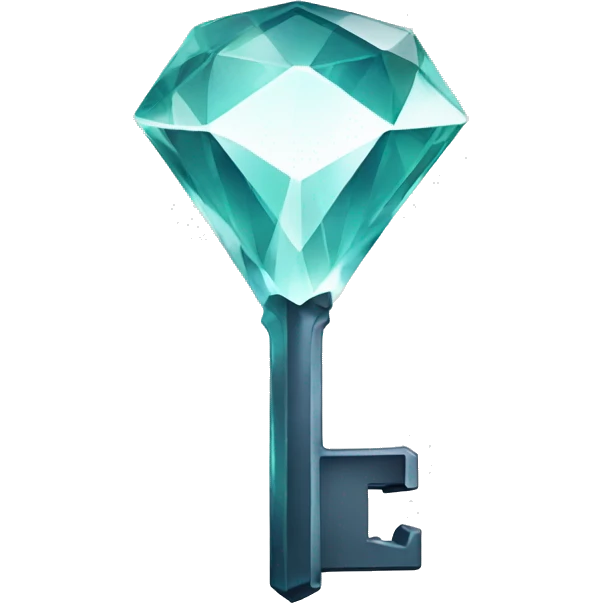 glassy diamond key emoji