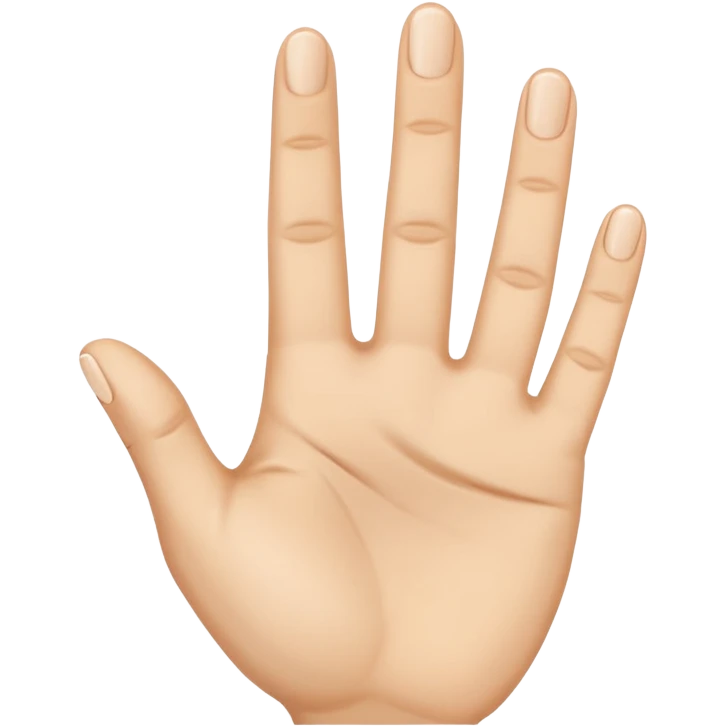 A hand with five fingers raises three fingers and lowers two fingers emoji