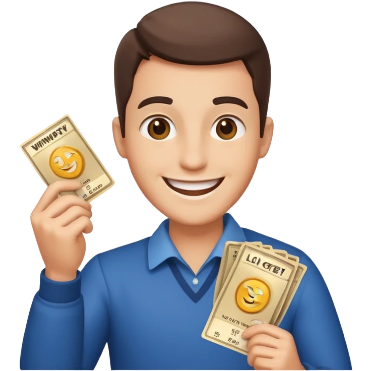 happy lottery winner emoji
