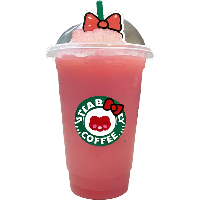 hello kitty starbucks strawberry drink emoji