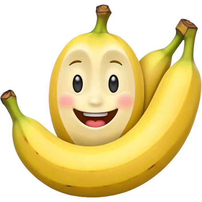 banana with a happy face, no hands or feet, simple and cheerful emoji