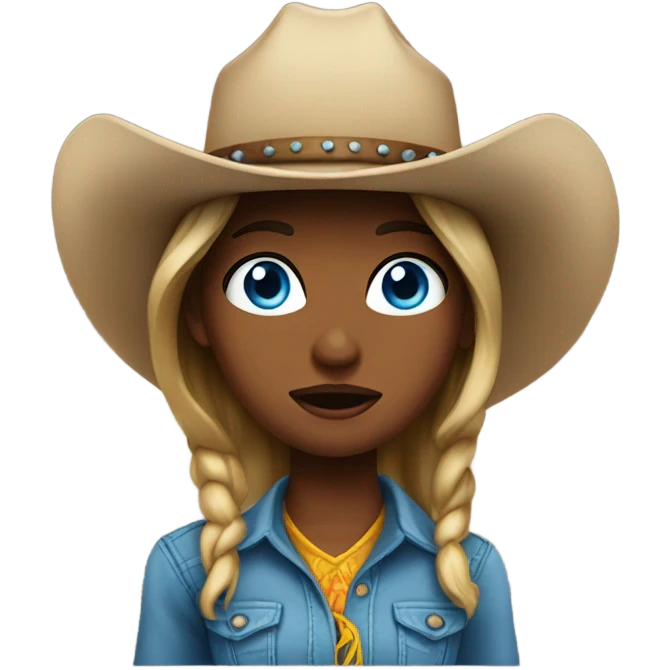 Cowgirl that is blamed and blue eyes  emoji
