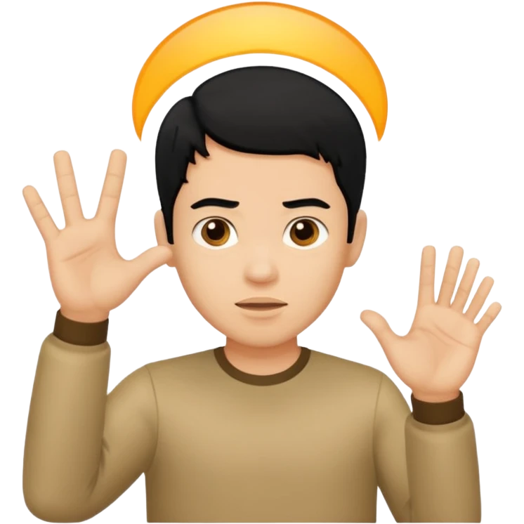 light skin black hair man gesturing no emoji