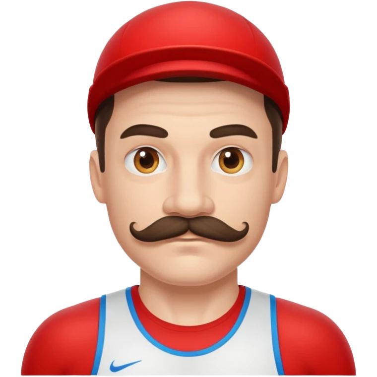 athlete with moustache emoji