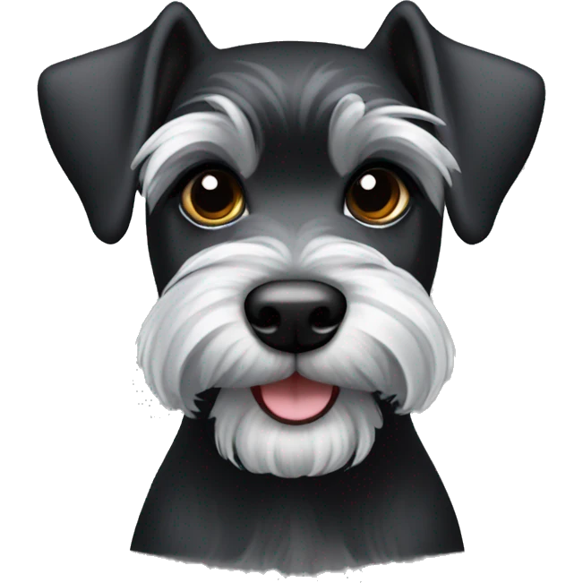 Female black and silver miniature schnauzer emoji
