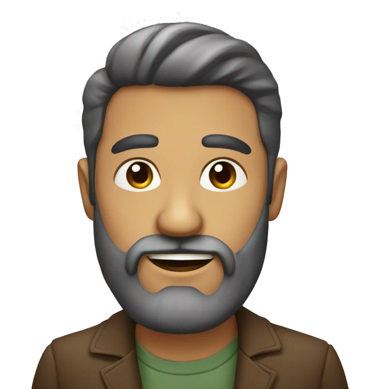 hombre calvo con barba emoji