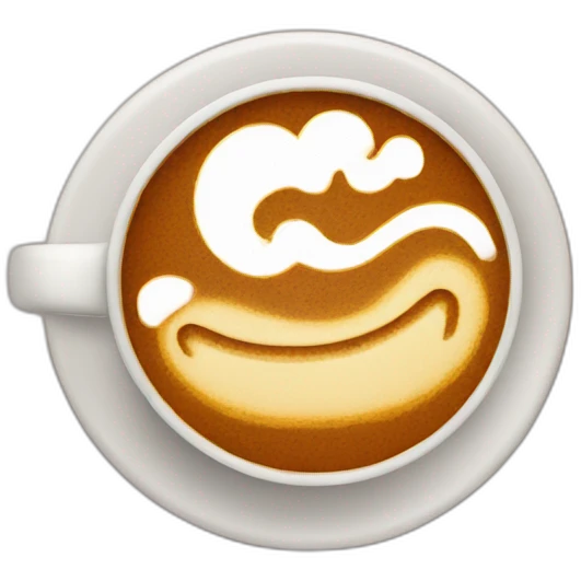 cup of coffee with a pattern on the foam emoji
