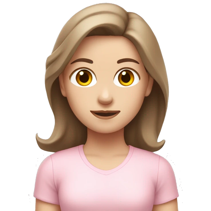 Brown hair white girl  in light pink clothes exercising emoji