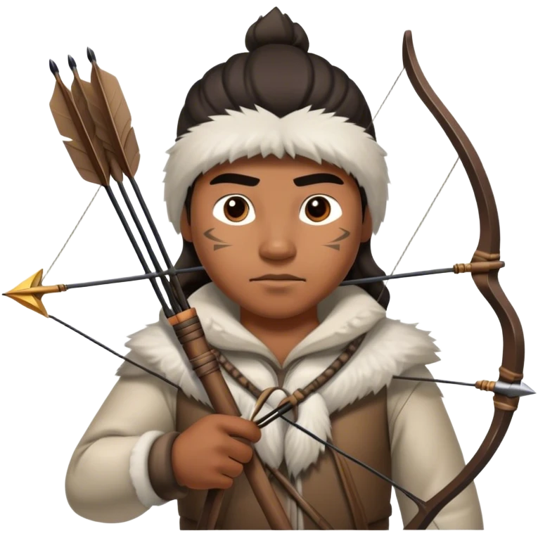 Inuit hunter holding bow and arrow emoji