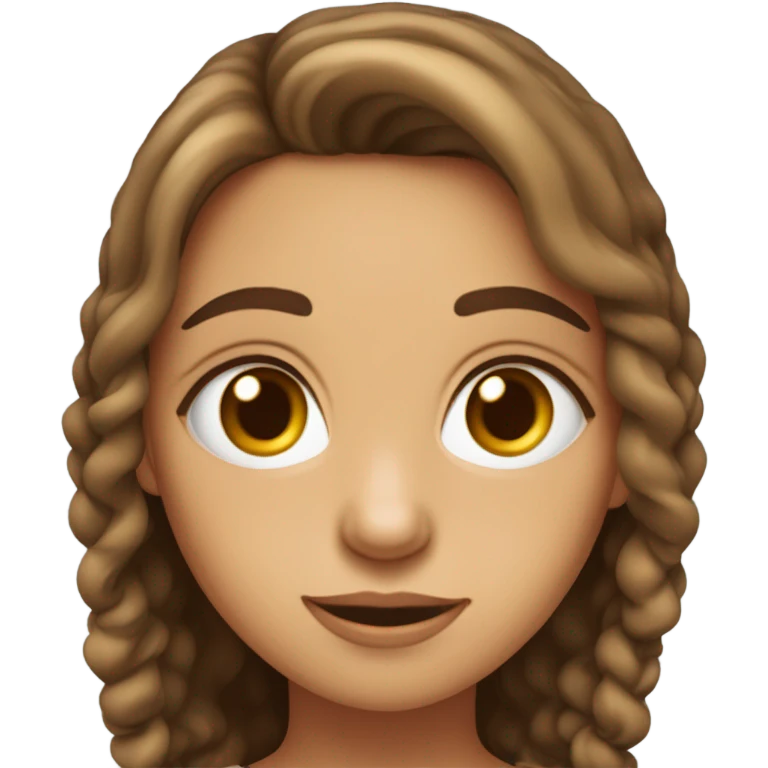 Menina de olhos castanhos, branca de cabelos cacheados  emoji