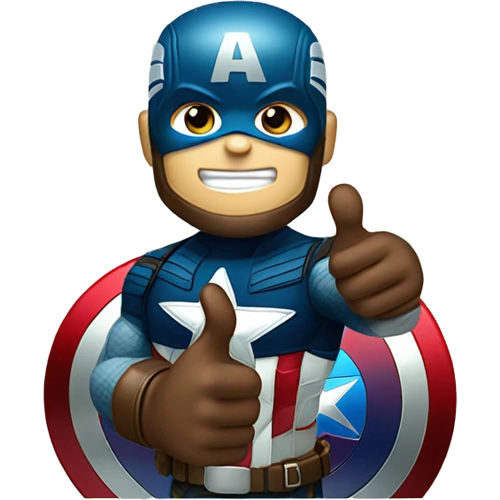 Captain america standing with thumbs up emoji