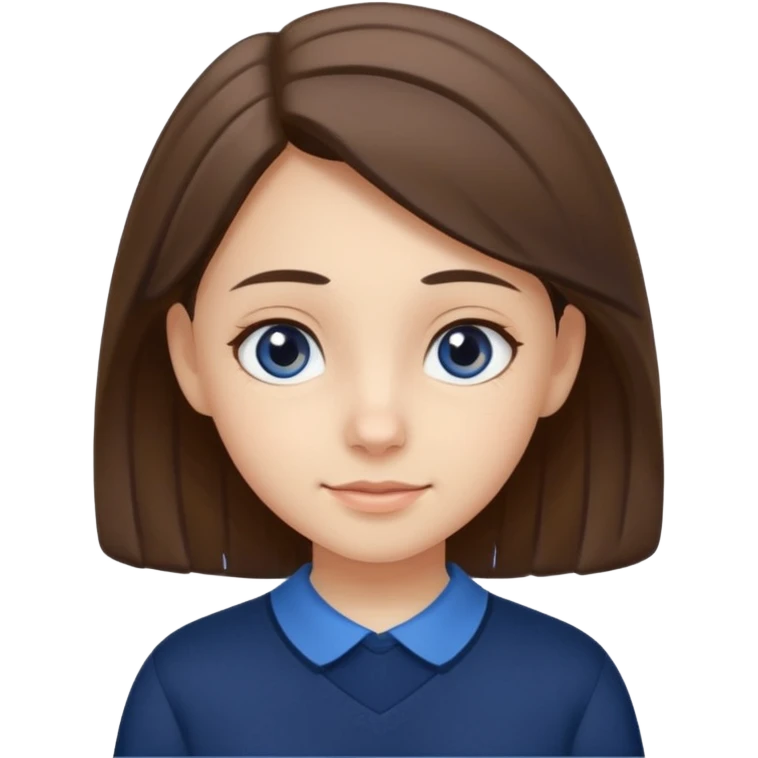 cute school girl jewish blue shirt navy jumper emoji