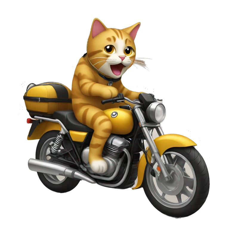Cat sur une moto  emoji