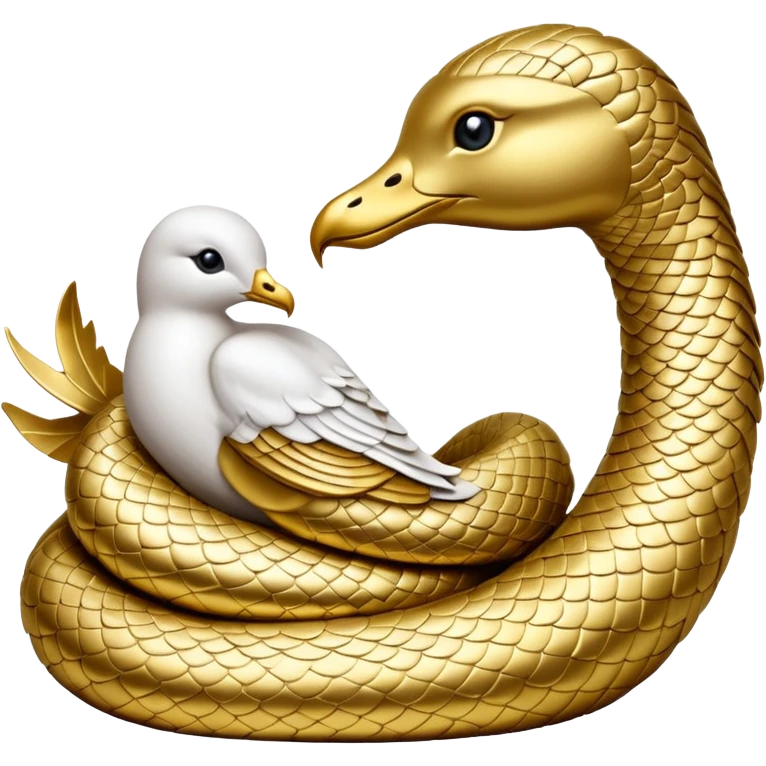 serpent and dove white and gold emoji