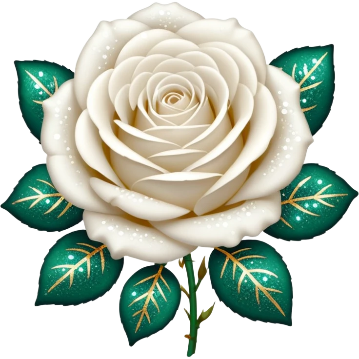 Glitter White Roses emoji