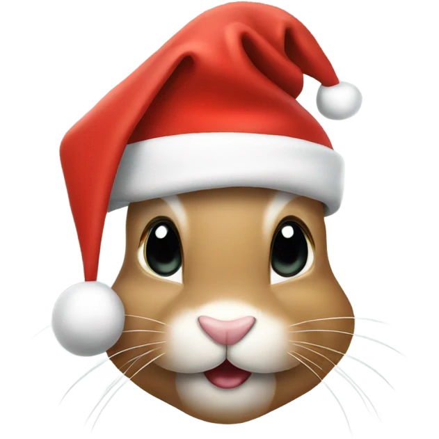Bunny wearing a Christmas hat emoji