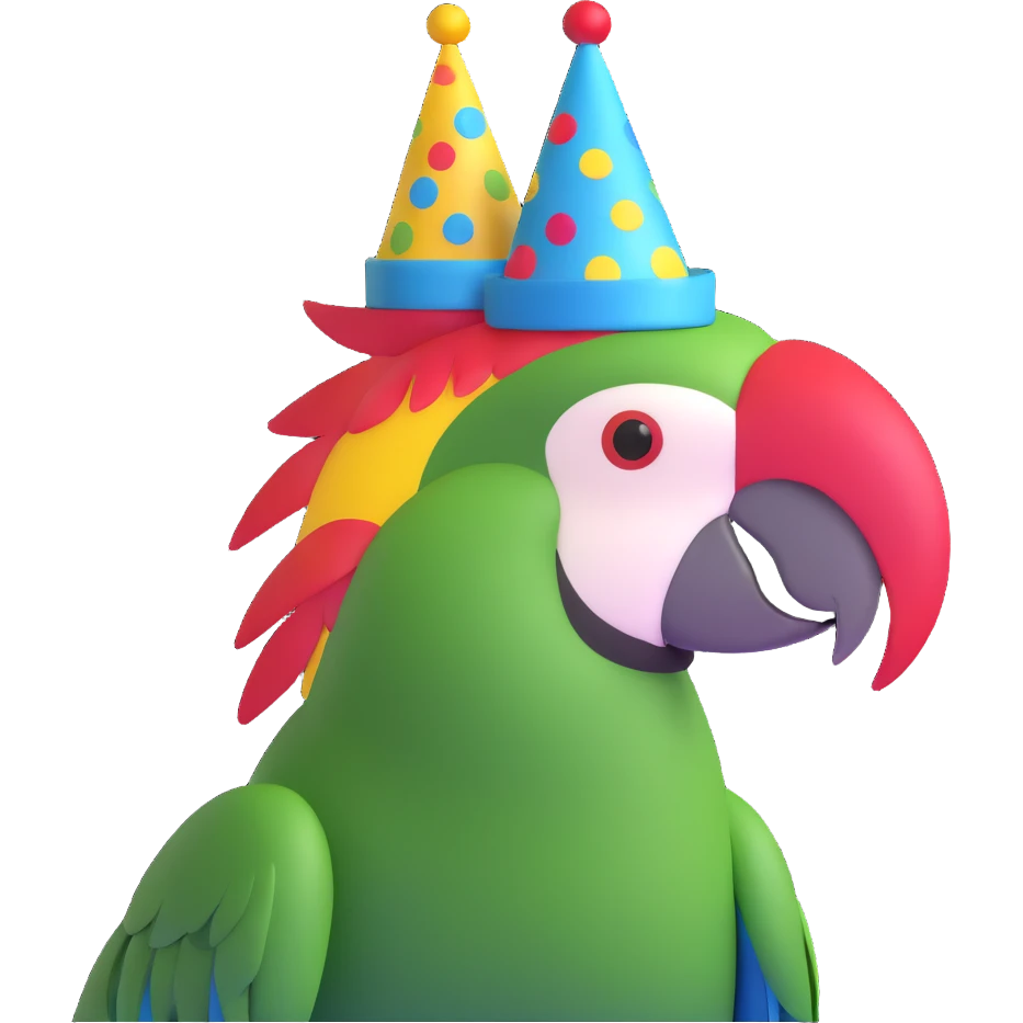 festive party parrot emoji