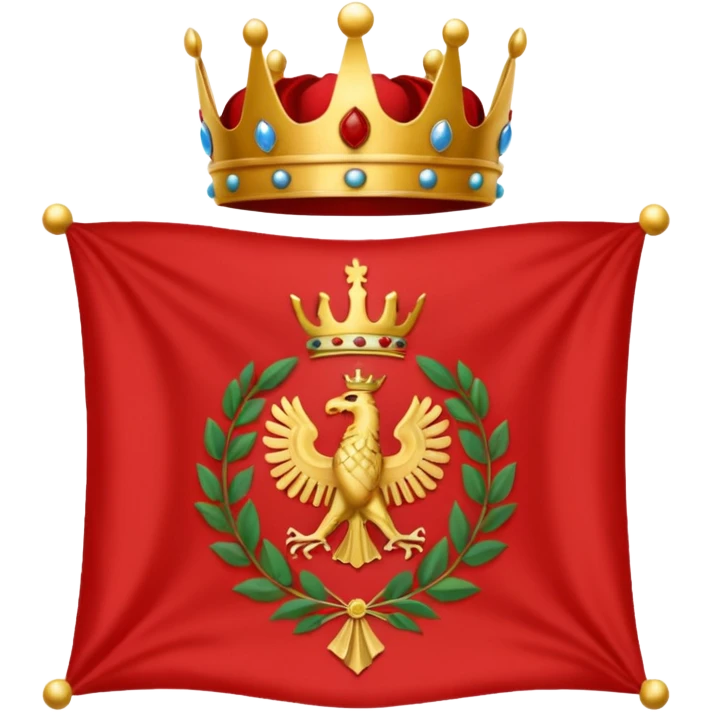 peux tu me générer le drapeau de l'empire romain en mode emoji drapeau basique avec une couronne de l'aurier et avec un texte SPQR au milieux emoji