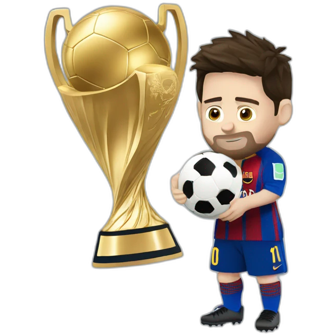 messi con la copa del mundo emoji