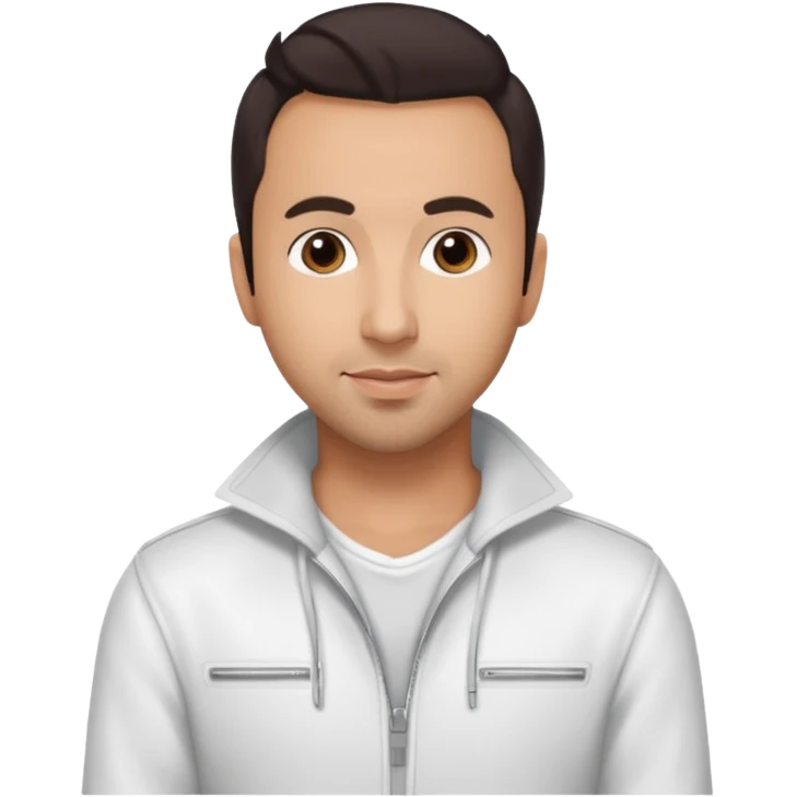 Howie Dorough from Backstreet Boys with dark brown hair, white outfit emoji