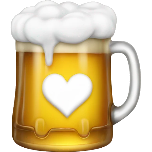 White heart with beer on it  emoji