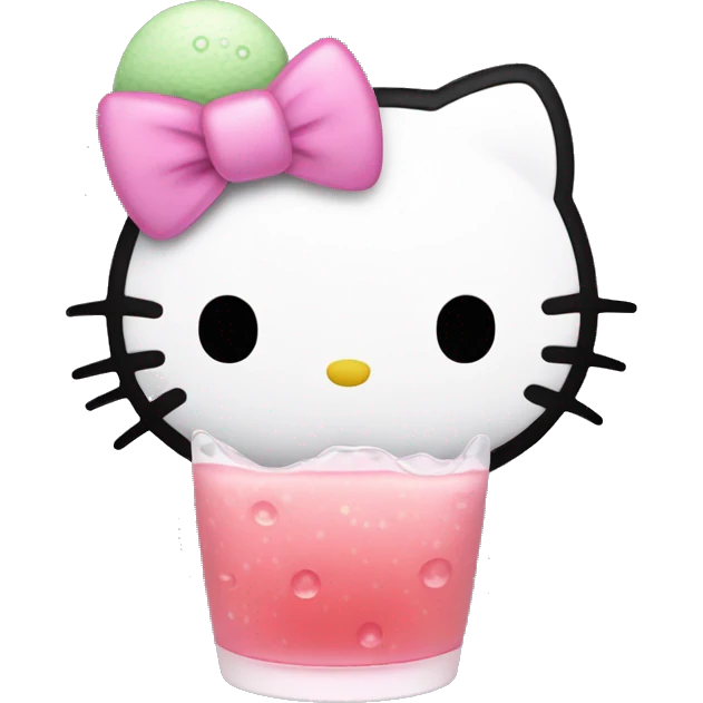 Hello kitty drinking boba  emoji